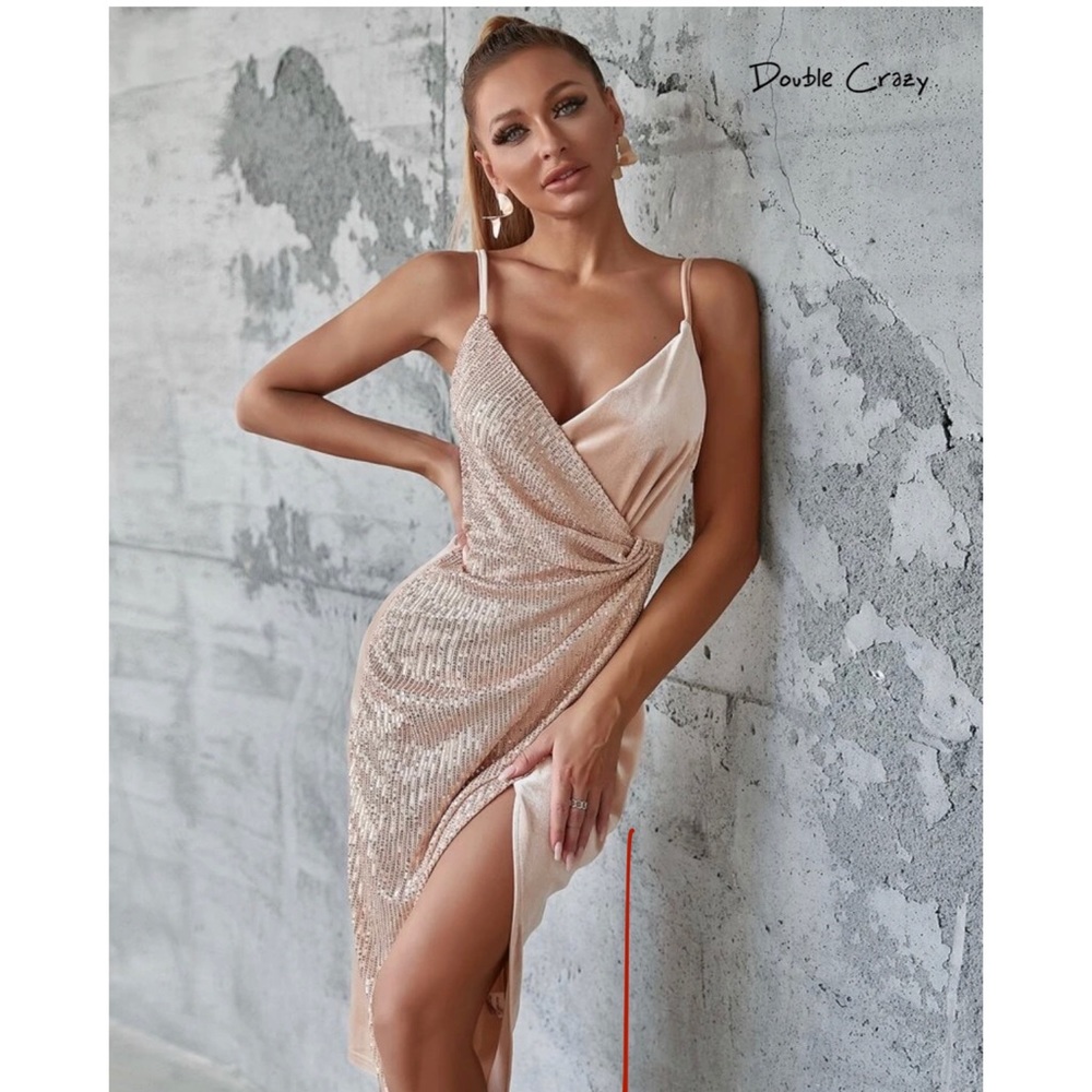 Velvet + Sequin Midi Dress